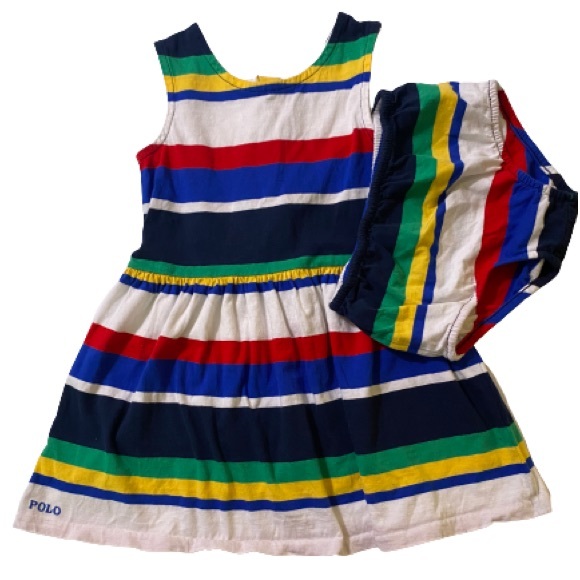 Ralph Lauren | Dresses | Ralph Lauren Polo Little Girls Stripe Cotton Jersey  Dress | Poshmark